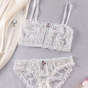 Elegant Sheer Hearts Lingerie Set